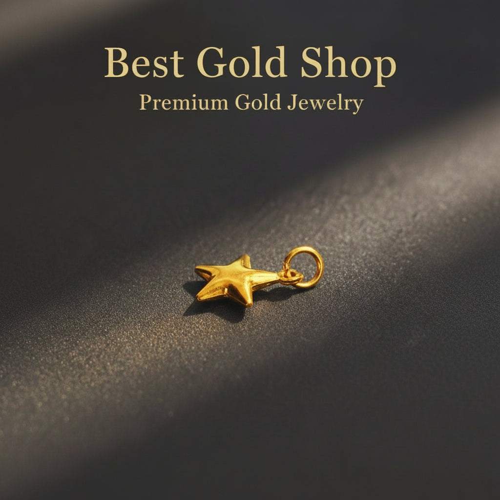 916 Gold Shiny Star PendantCharms & PendantsBest Gold Shop