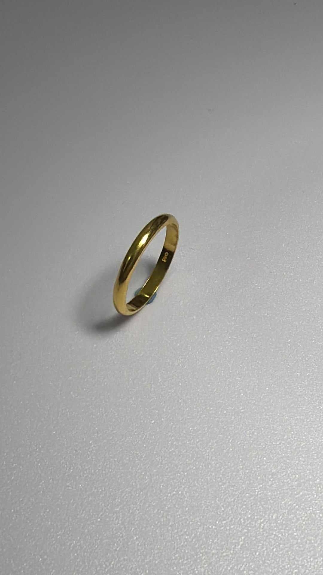 916 Gold Solid Smooth Band Ring | Classic Plain 22K Gold