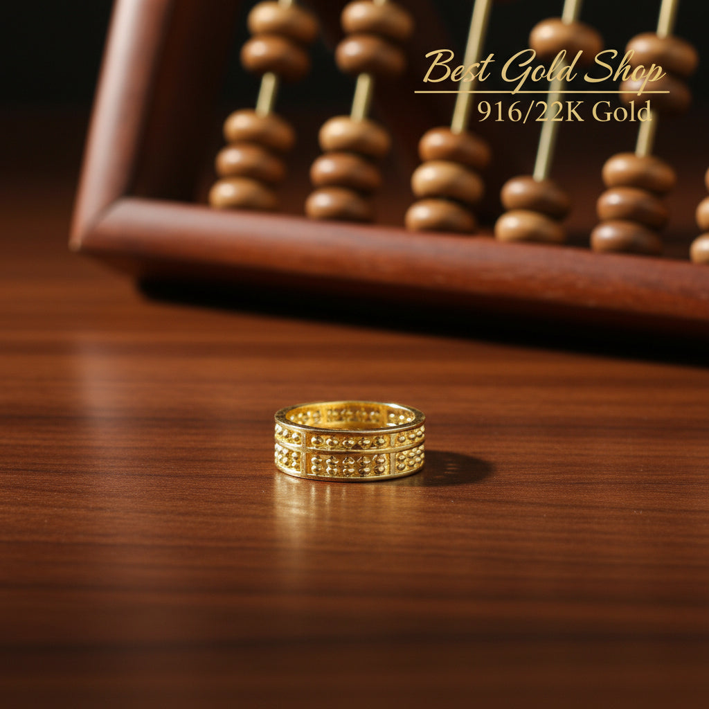 916/22K Gold Full Wide Abacus Ring by Best Gold Shop916 goldBest Gold Shop