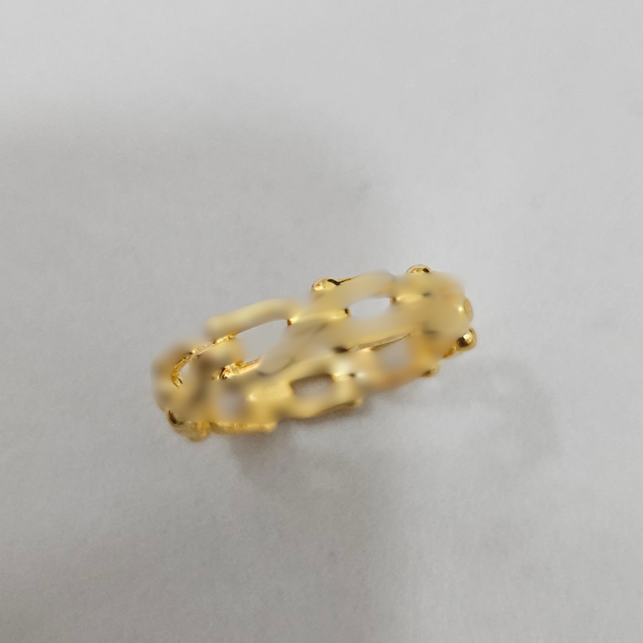 916 Gold Anchor Link Hook Ring