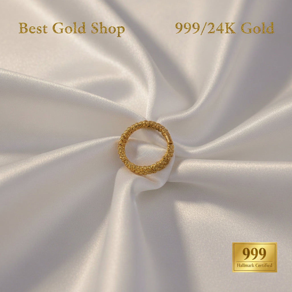 999 / 24k Gold Flexible Bead Ring by Best Gold ShopRingsBest Gold Shop