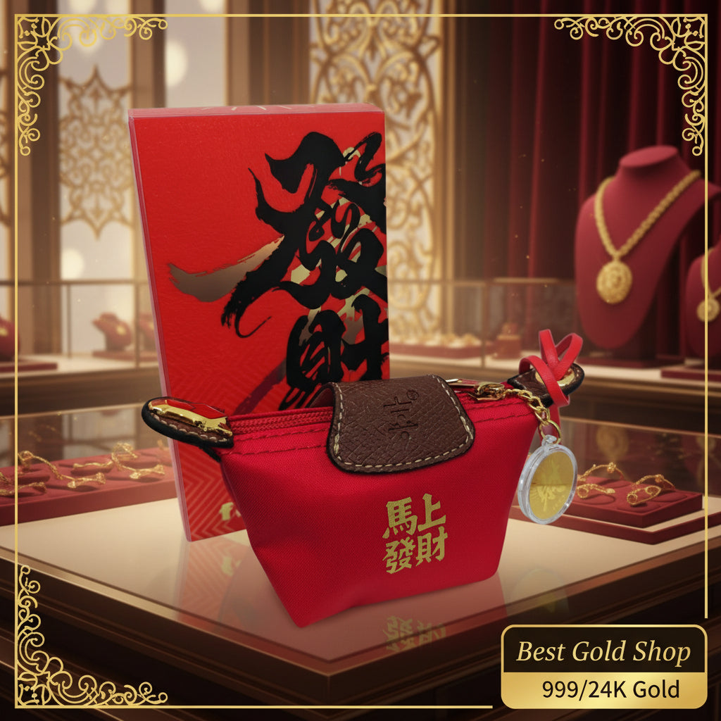 999 Gold Huat Coin with Pouch – Happy Horse New YearCharms & PendantsBest Gold Shop
