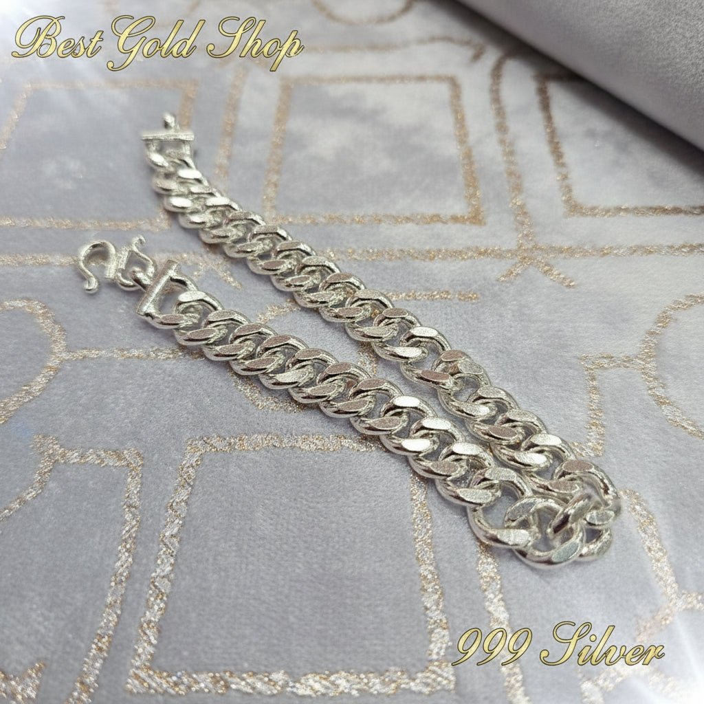 999 Silver (24K) Silver Cuban Bracelet for WomenBraceletsBest Gold Shop