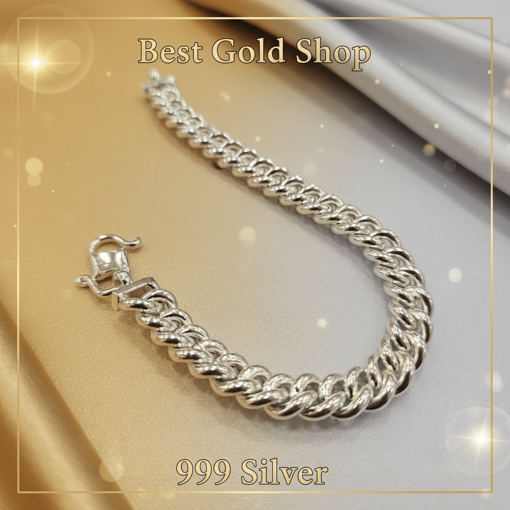 999 Silver (24K) Silver Fish Bone Bracelet for WomenBraceletsBest Gold Shop
