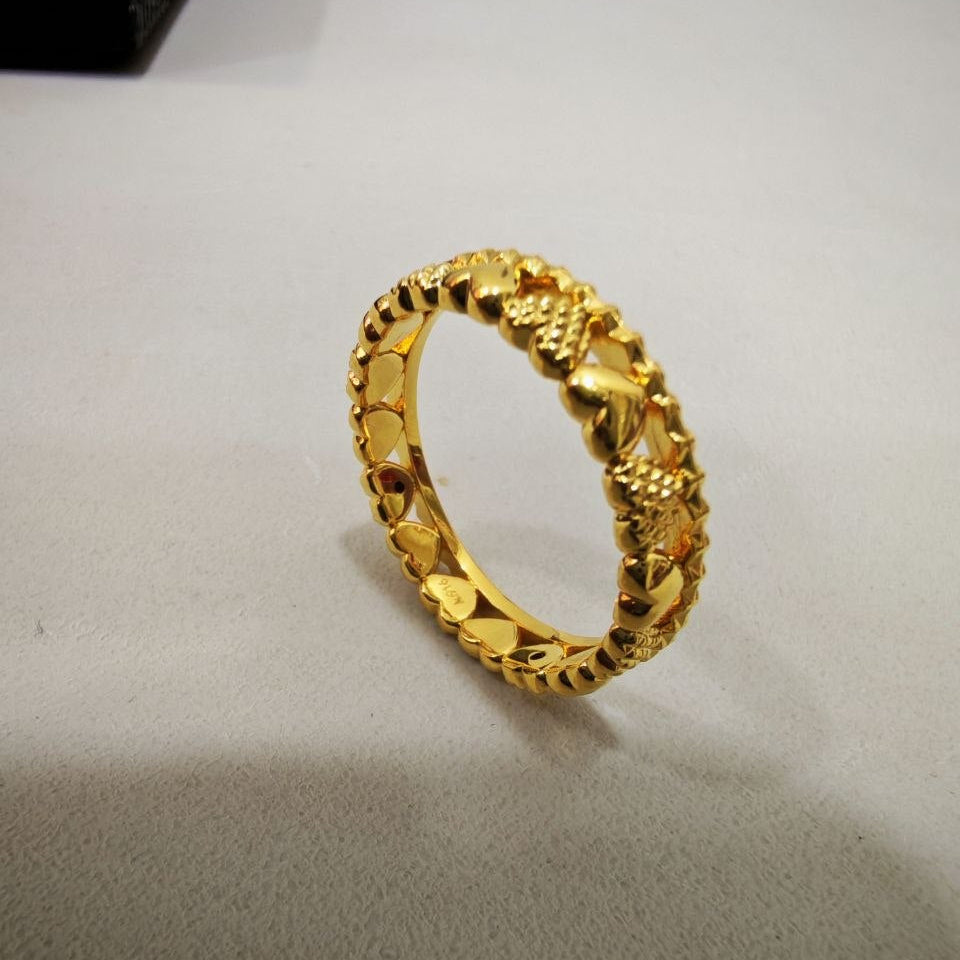 916 Gold Love Crown Ring New Design Feather Light