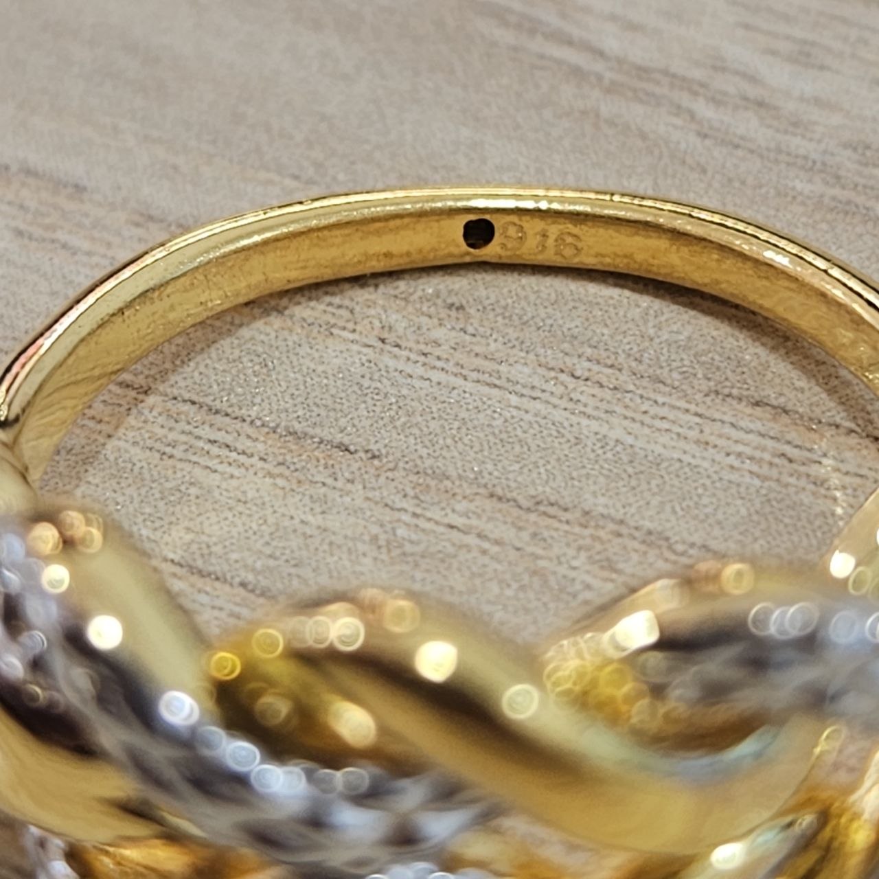 916 Gold Braided Ring V2 – 2 Tone