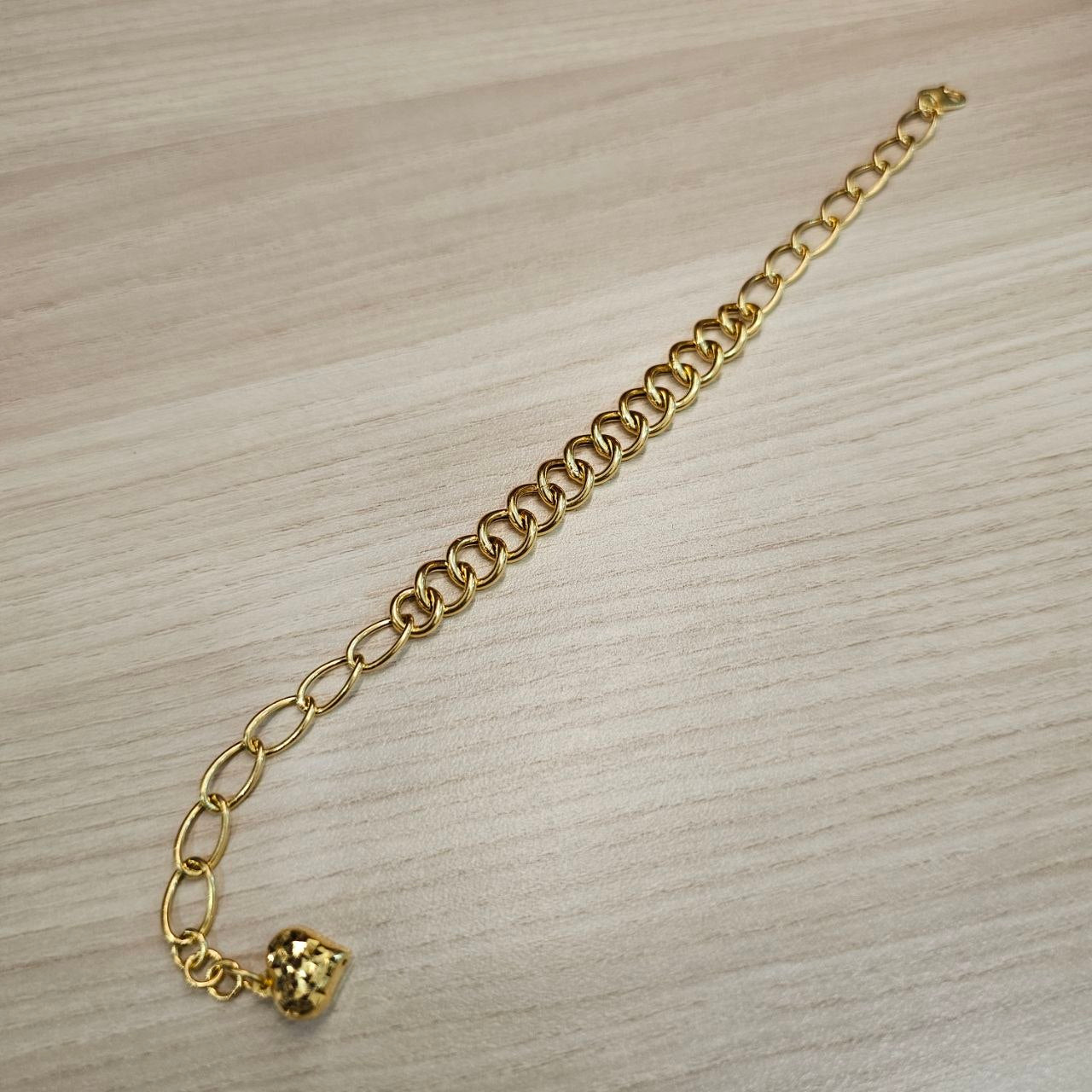 916 Gold Fancy Link Chain Dual Design Bracelet