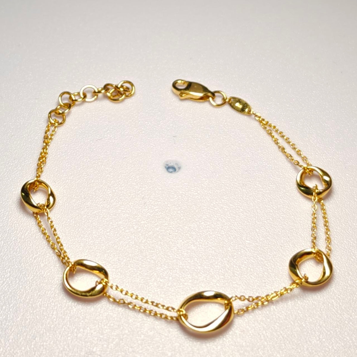 916 Gold Wan Zi Ring Link Bracelet | Adjustable 22K Design