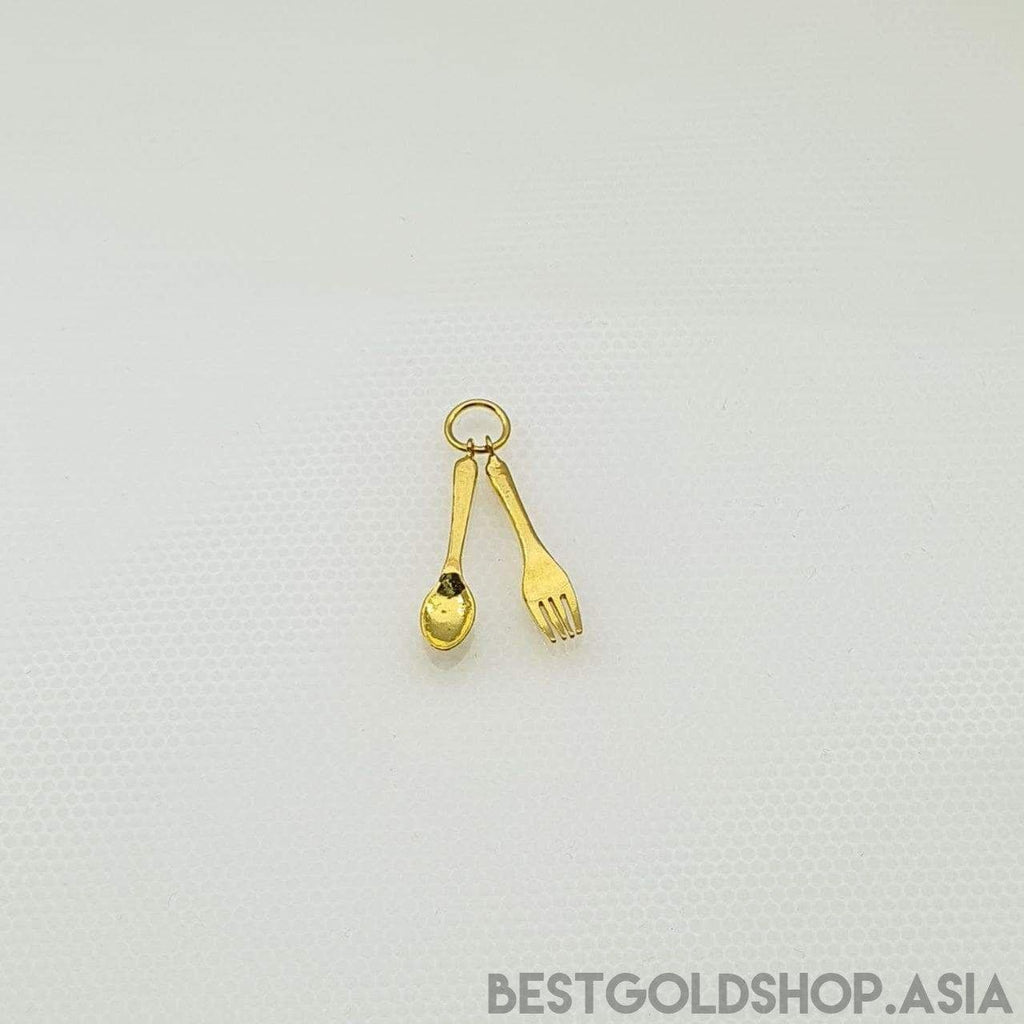 22k / 916 Gold Fork and Spoon Pendant-916 gold-Best Gold Shop