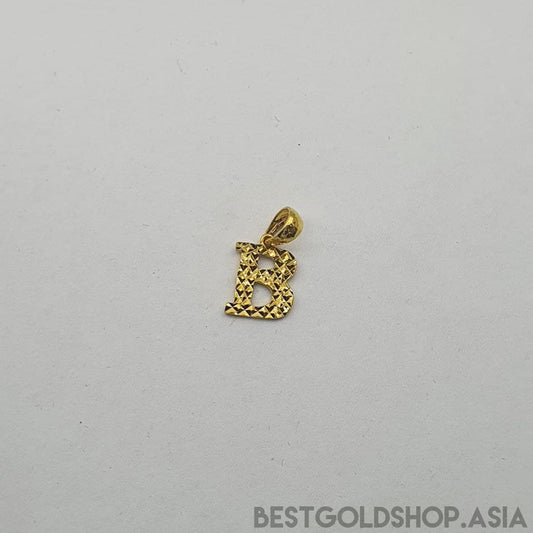 22k / 916 Gold diamond cutting alphabert pendant-916 gold-Best Gold Shop