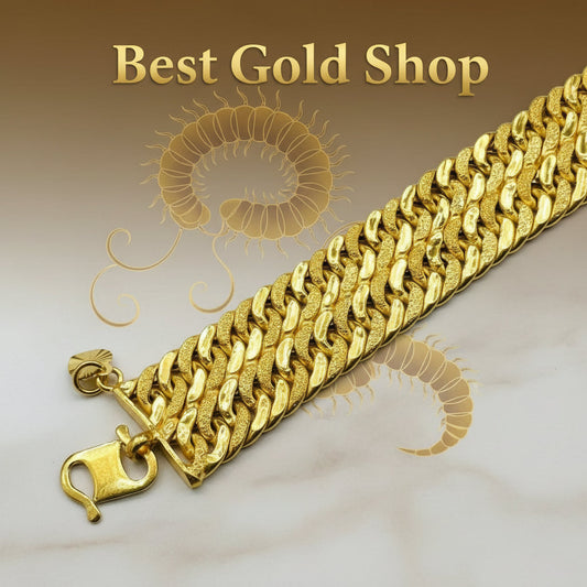 22k / 916 Gold Dual Row Lipan Bracelet with Elegant and Wide - 22k gold 22k gold bracelet 916 gold Bracelets
