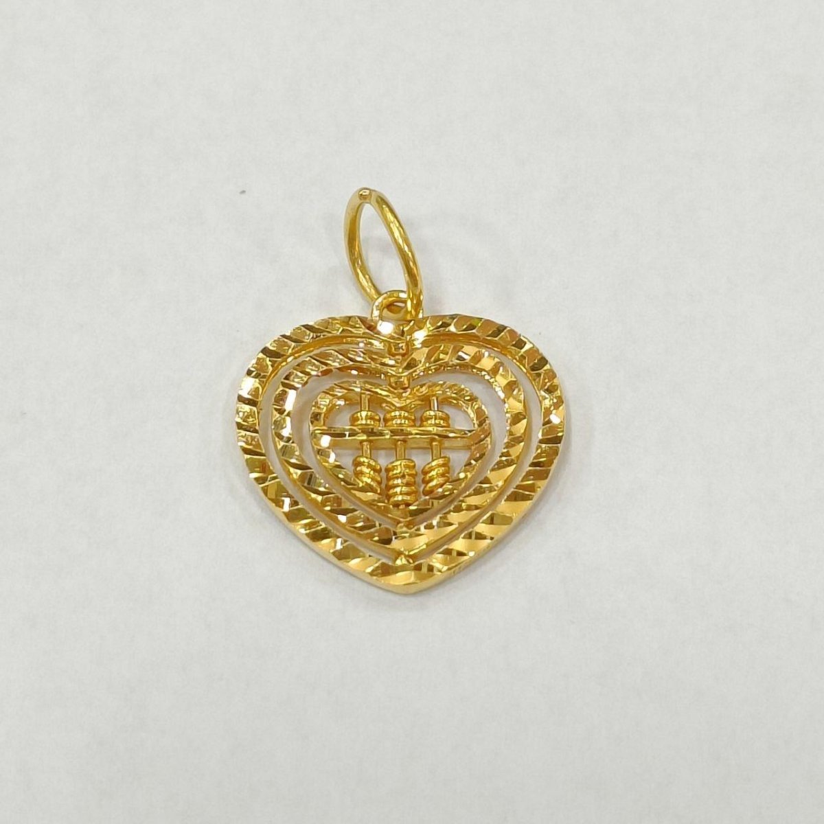 22k / 916 Gold abacus heart pendant - Best Gold Shop 22k gold 22k Gold Charms 22k gold pendant Charms & Pendants