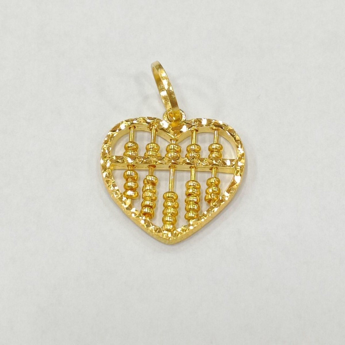 22k / 916 Gold abacus heart pendant - Best Gold Shop 22k gold 22k Gold Charms 22k gold pendant Charms & Pendants