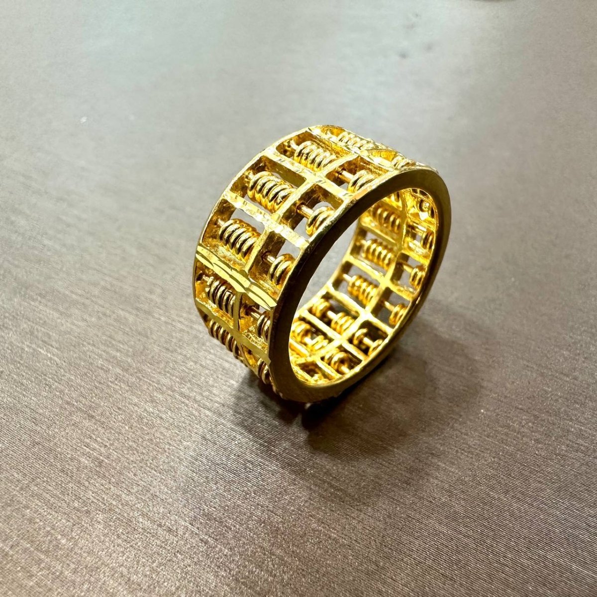 22k / 916 Gold Abacus Ring (Side Smooth Finish) V2 - Best Gold Shop 22k gold 22k gold ring 916 gold 916 gold