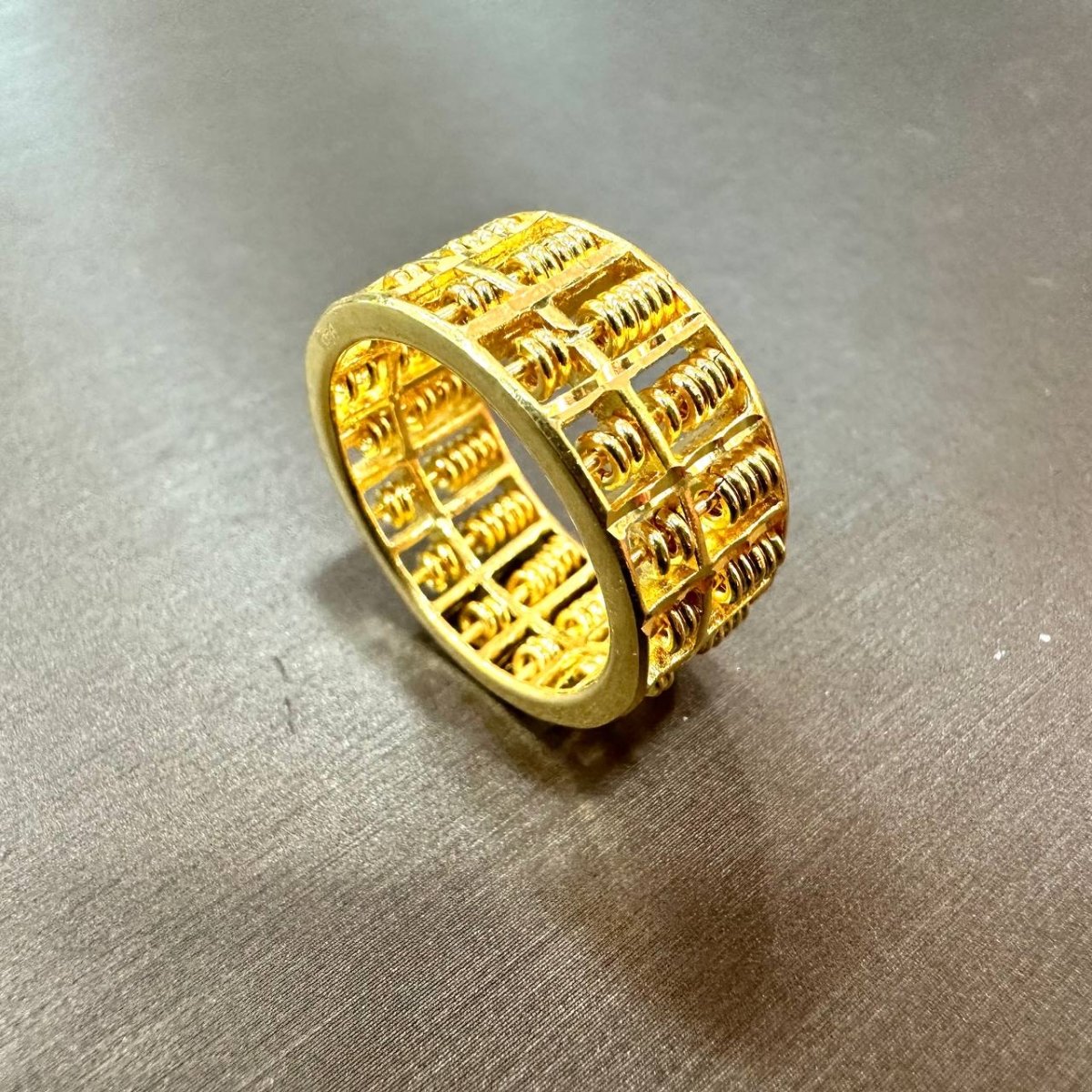 22k / 916 Gold Abacus Ring (Side Smooth Finish) V2 - Best Gold Shop 22k gold 22k gold ring 916 gold 916 gold