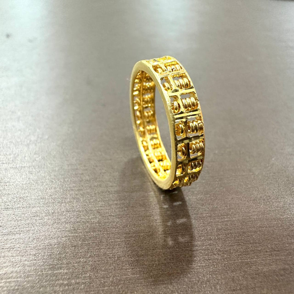 22k / 916 Gold Abacus Ring (Side Smooth Finish) V3-Rings-Best Gold Shop
