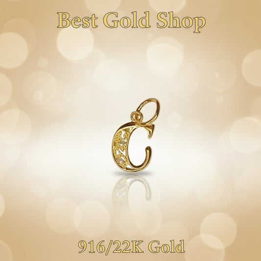 916 Gold Alphabet smooth polish pendant by Best Gold ShopCharms & PendantsBest Gold Shop