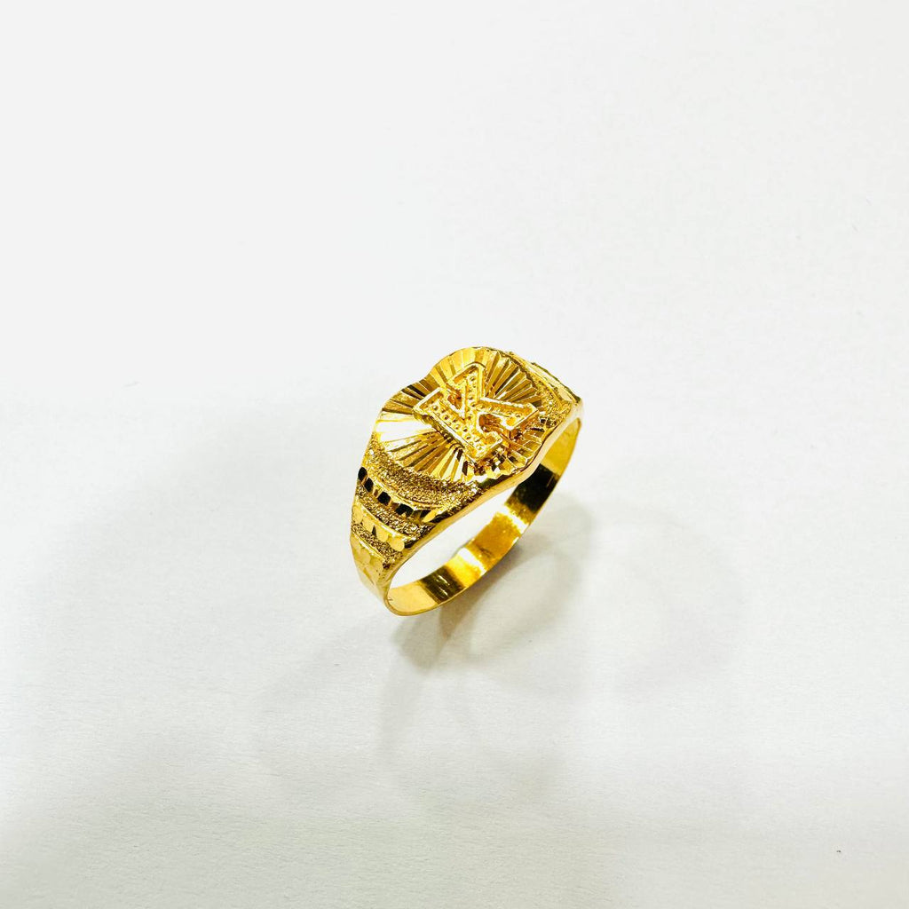 22k / 916 Gold Alphabet Ring Lightweight-916 gold-Best Gold Shop