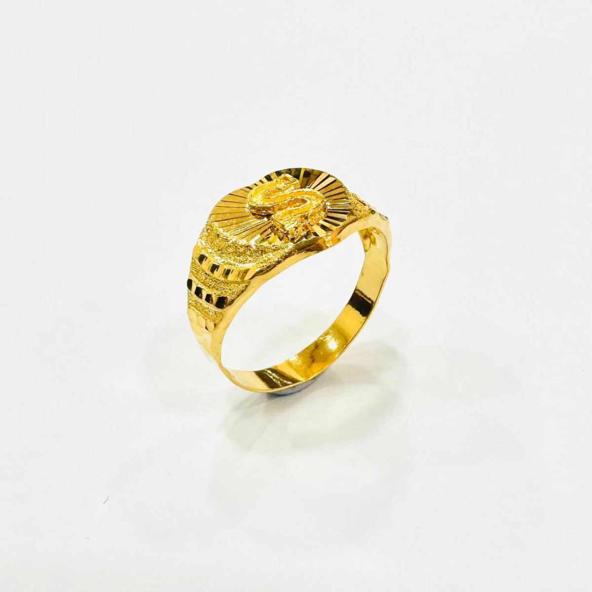 22k / 916 Gold Alphabet Ring Lightweight - Best Gold Shop 22k gold 22k gold ring 916 gold 916 gold