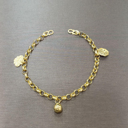 22k / 916 Gold Baby / Kids Anklet - Best Gold Shop 22k gold 22k Gold Baby Anklet 916 gold 916 gold