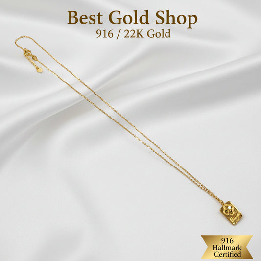 22k / 916 Gold Bar Pendant with Chain by Best Gold ShopNecklacesBest Gold Shop