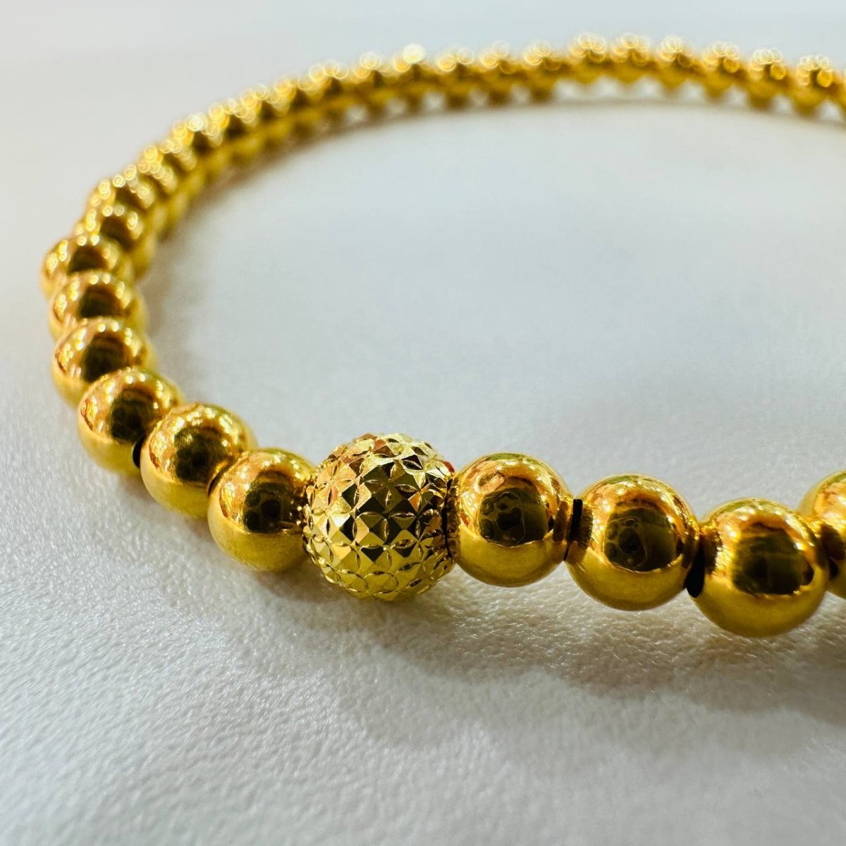 22K / 916 Gold Bead Bangle – Lightweight Elegant Design - Best Gold Shop 22k gold 22k gold bangle 22k gold bracelet Bracelets