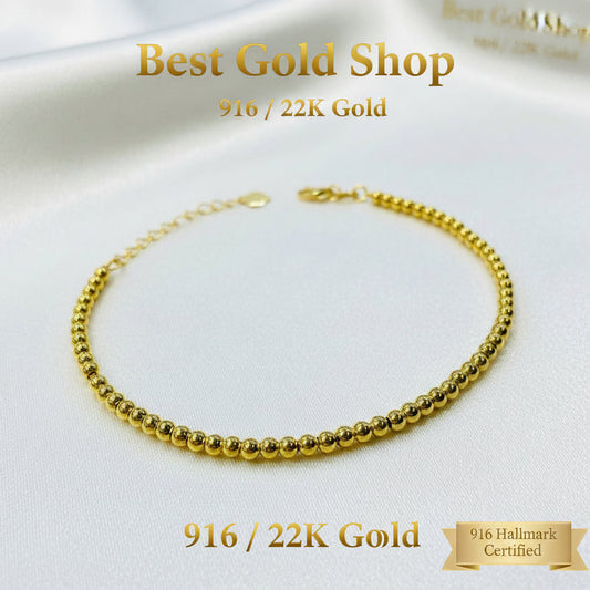22k / 916 Gold Bead Bracelet Light WeightBraceletsBest Gold Shop