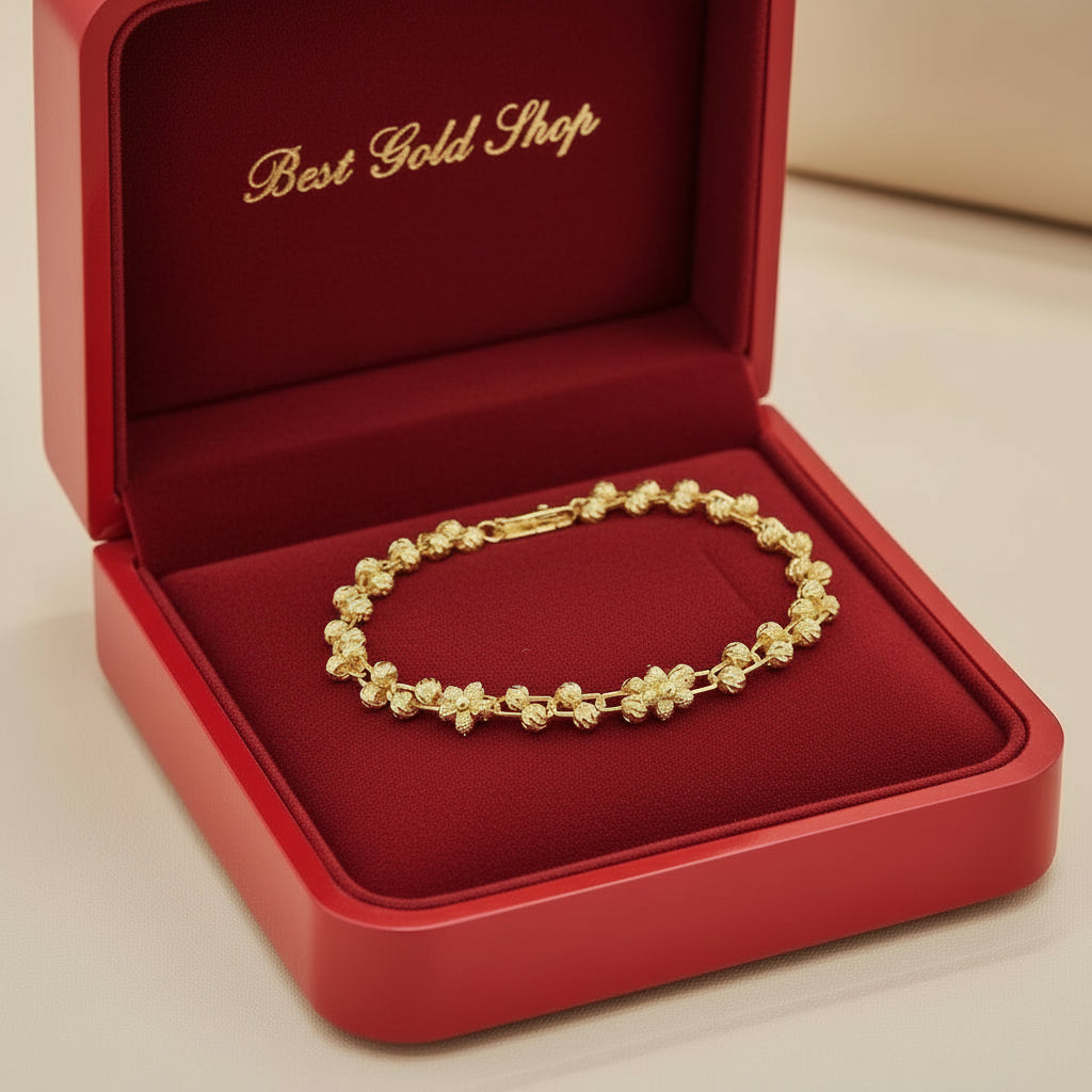 22k / 916 Gold Bead Link Bracelet V5 - 22k gold 22k gold bracelet 916 gold Bracelets