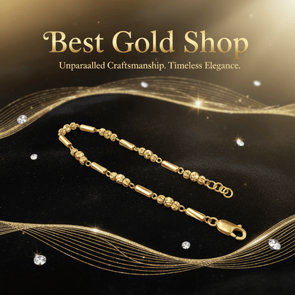 22k / 916 Gold Bead with Bar Bracelet V2 - 22k gold 22k gold bracelet 916 gold Bracelets