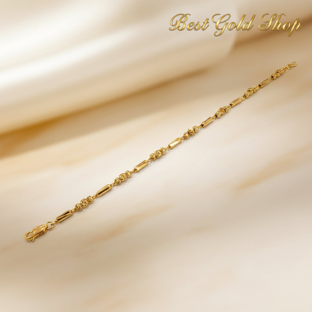 22k / 916 Gold Bead with Bar Bracelet V2 - 22k gold 22k gold bracelet 916 gold Bracelets