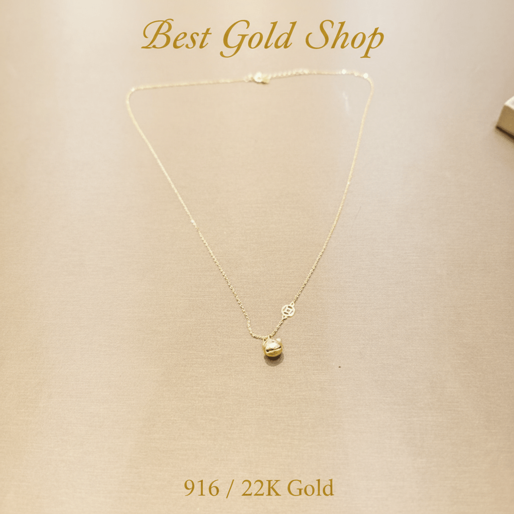 22k / 916 Gold Bell Design Necklace (no Sound) by Best Gold ShopNecklacesBest Gold Shop