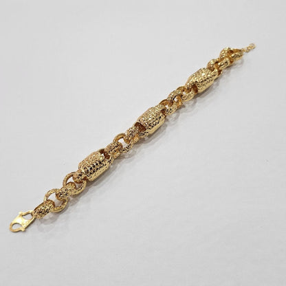 22k / 916 Gold Bold Chain Barrel Gold Bracelet by Best Gold Shop - Best Gold Shop 22k gold 22k gold bracelet 916 gold Bracelets