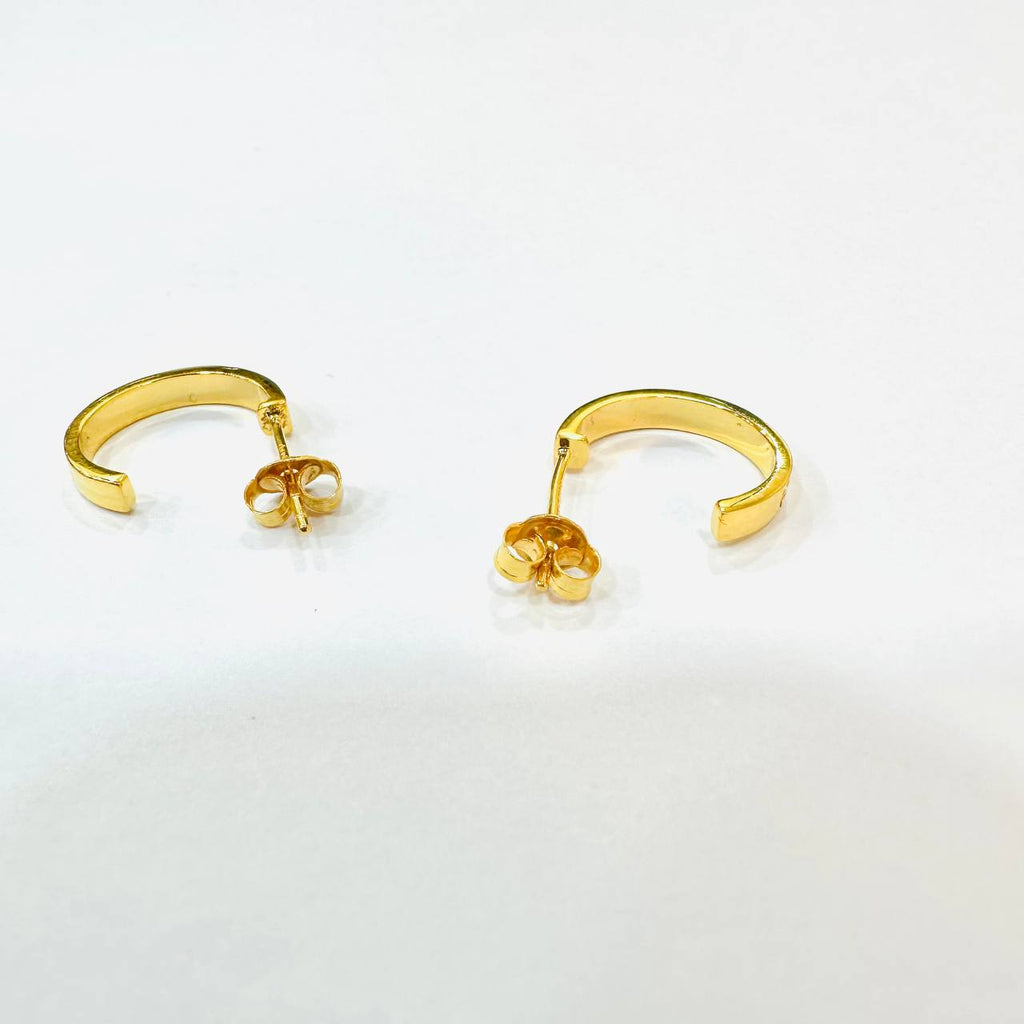 22k / 916 Gold C Design Earring V3-916 gold-Best Gold Shop