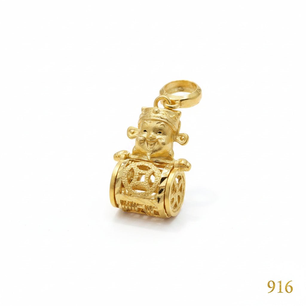 22K / 916 Gold Cai Shen Ye with moving Abacus Pendant by Best Gold ShopCharms & PendantsBest Gold Shop