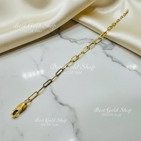 22k / 916 Gold Clip Bracelet V3 by Best Gold ShopBraceletsBest Gold Shop