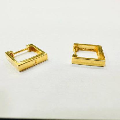 22k / 916 Gold Clip Earring Mix Design high polish-916 gold-Best Gold Shop