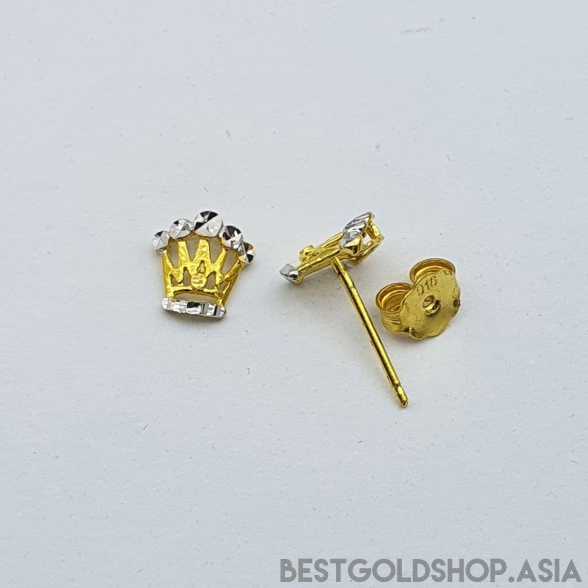 22k / 916 Gold Crown Earring - Best Gold Shop 22k gold 22k gold earring 916 gold 916 gold