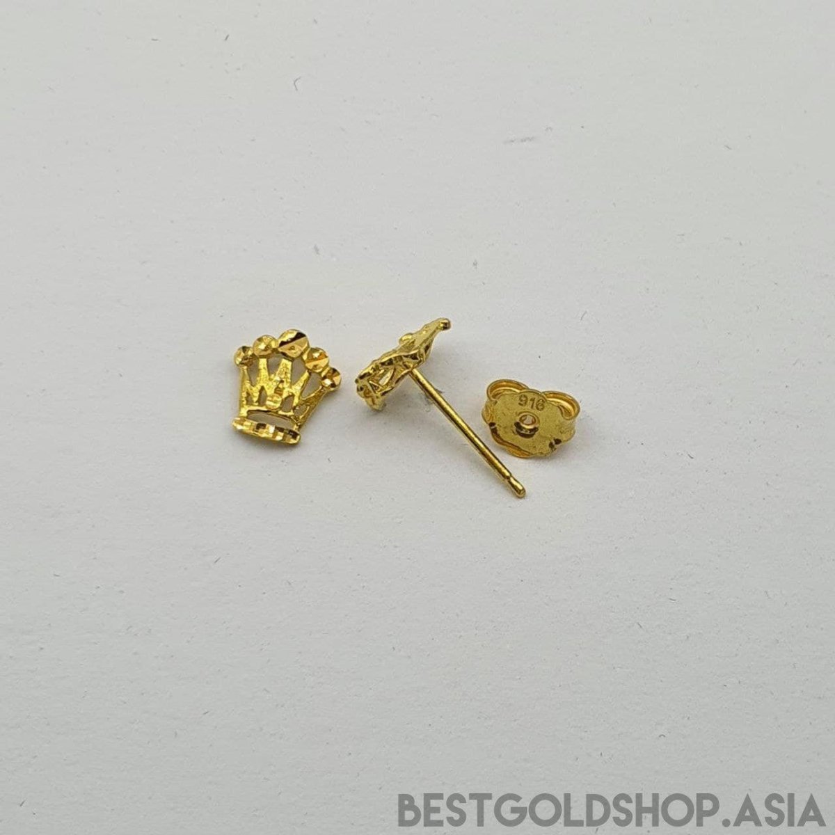 22k / 916 Gold Crown Earring - Best Gold Shop 22k gold 22k gold earring 916 gold 916 gold