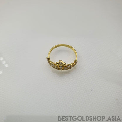 22k / 916 Gold Crown with Crystal Ring V2 - Best Gold Shop 22k gold 22k gold ring 916 gold Rings