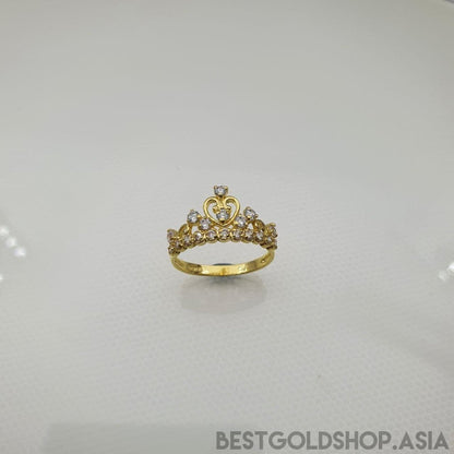 22k / 916 Gold Crown with Crystal Ring V2 - Best Gold Shop 22k gold 22k gold ring 916 gold Rings