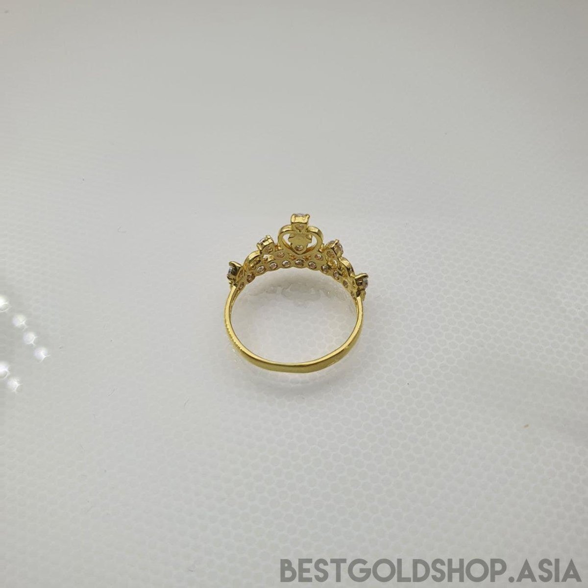 22k / 916 Gold Crown with Crystal Ring V2 - Best Gold Shop 22k gold 22k gold ring 916 gold Rings