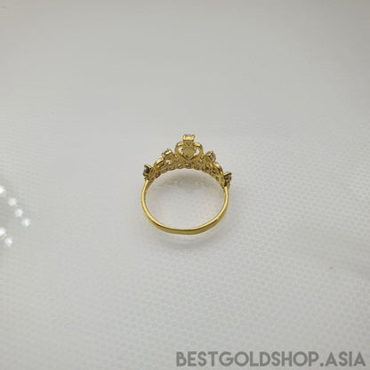 22k / 916 Gold Crown with Crystal Ring V2 - Best Gold Shop 22k gold 22k gold ring 916 gold Rings