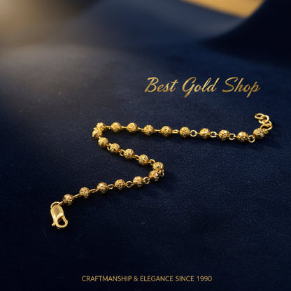 22k / 916 Gold Cutting Beads small size Bracelet V3 - 22k gold 22k gold bracelet 916 gold Bracelets