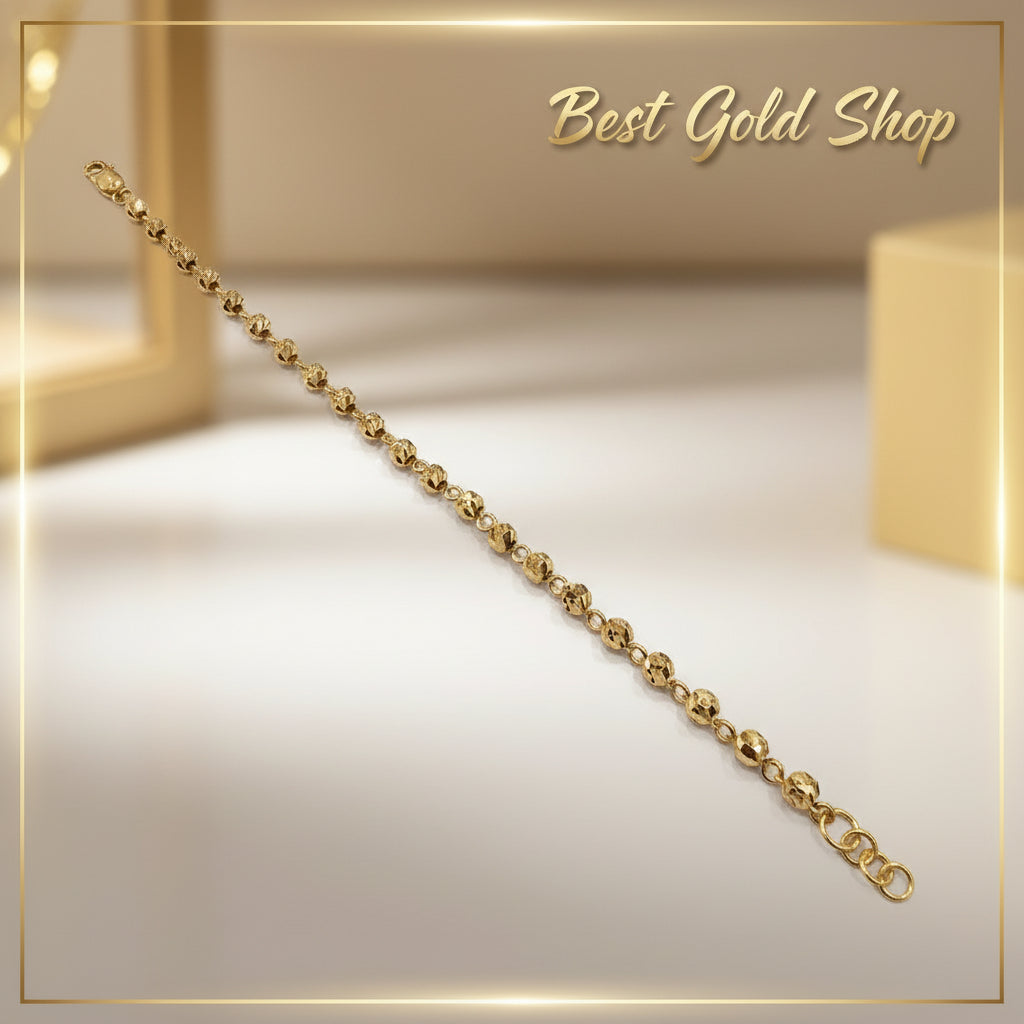 22k / 916 Gold Cutting Beads small size Bracelet V3 - 22k gold 22k gold bracelet 916 gold Bracelets