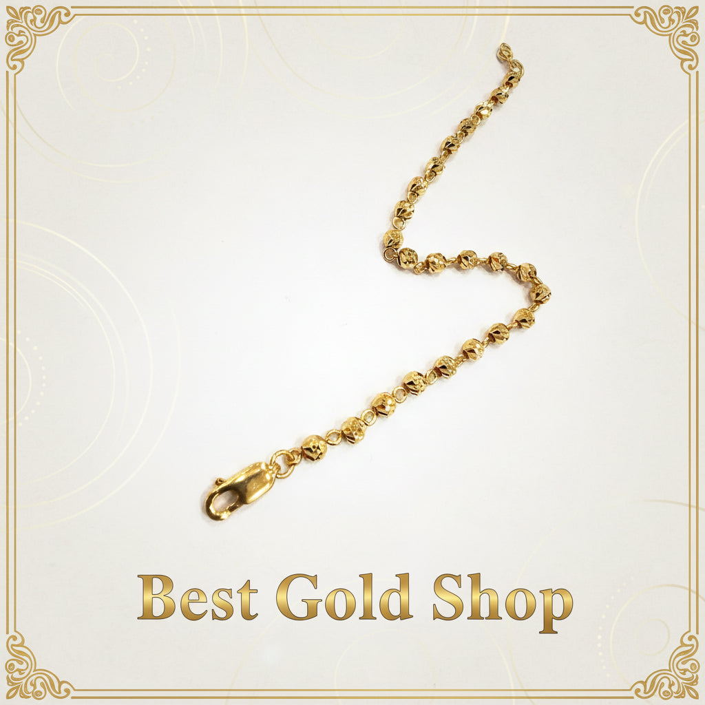 22k / 916 Gold Cutting Beads small size Bracelet V3 - 22k gold 22k gold bracelet 916 gold Bracelets