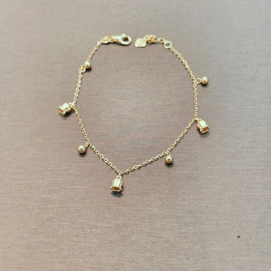 22k / 916 Gold Dangling Rose Bracelet - Best Gold Shop 22k gold 22k gold bracelet 916 gold Bracelets