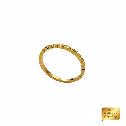 22k / 916 Gold Diamond Cut Pinky Ring simple amd elegant