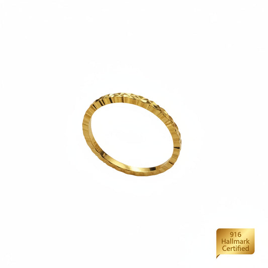 22k / 916 Gold Diamond Cut Pinky Ring simple amd elegant