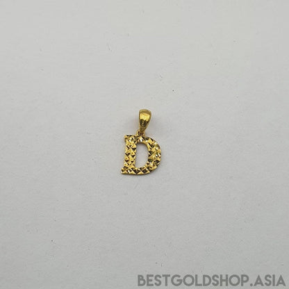 22k / 916 Gold diamond cutting alphabert pendant - Best Gold Shop 22k gold 22k gold pendant 916 gold 916 gold