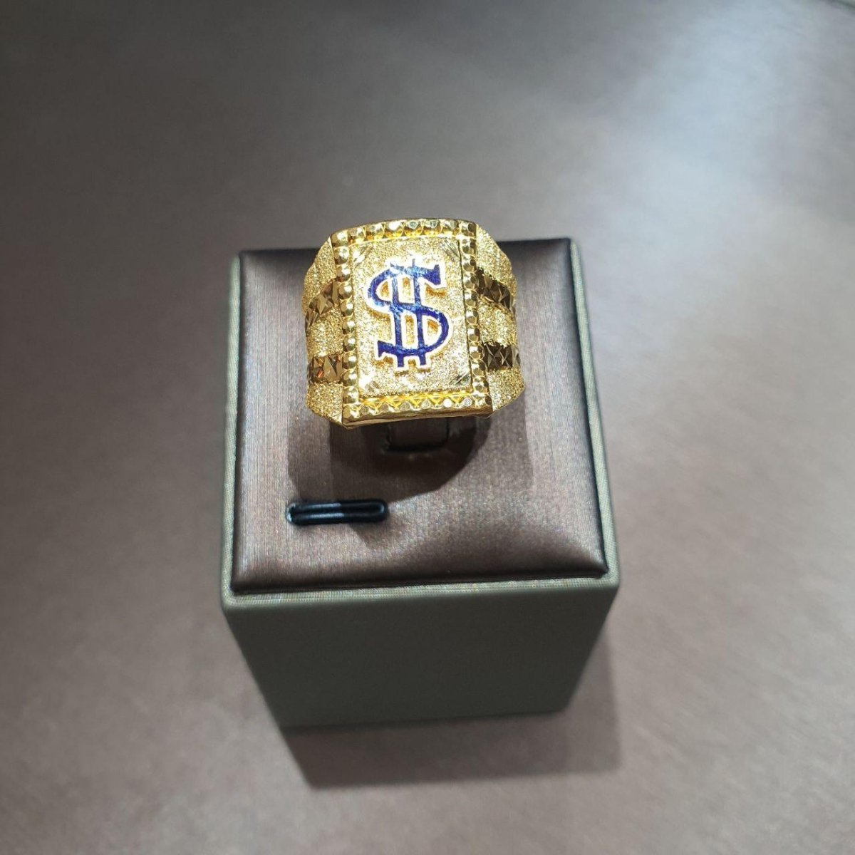 22k / 916 Gold Dollar Sign Ring v2 - Best Gold Shop 22k gold 22k gold ring 916 gold Rings